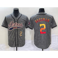 Houston Astros #2 Alex Bregman Number Grey CONTON Gridiron Cool Base Stitched Jersey