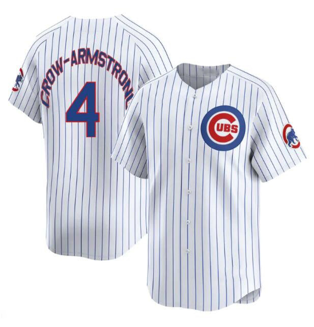 Chicago Cubs #4 Pete Crow-Armstrong White CONTON Home Limited Stitched Jersey