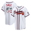 Atlanta Braves #51 Chris Sale Player White CONTON USA 250 Fourth Of July Limited Home Game Stitched Jerseys