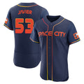 Houston Astros #53 Cristian Javier Player Navy CONTON City Connect Limited Elite Home Stitched Jerseys