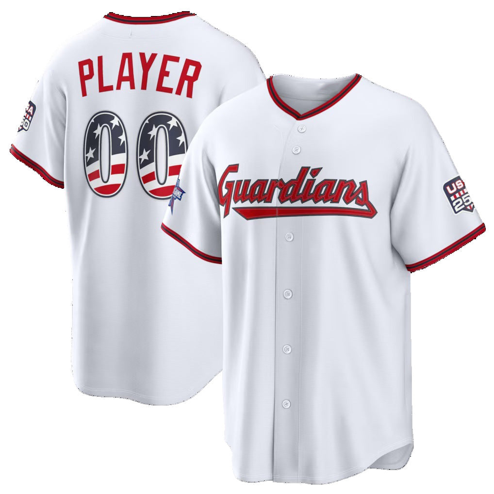 Custom Cleveland Guardians 2026 All-Star Edition Stars & Stripes White CONTON Stadium Pick-A-Player Jersey