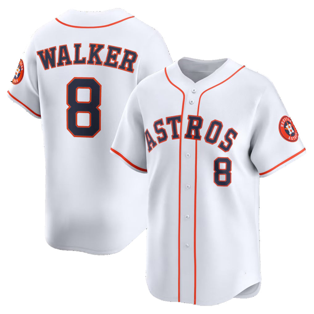 Houston Astros #8 Christian Walker White CONTON Home Limited Player Jersey