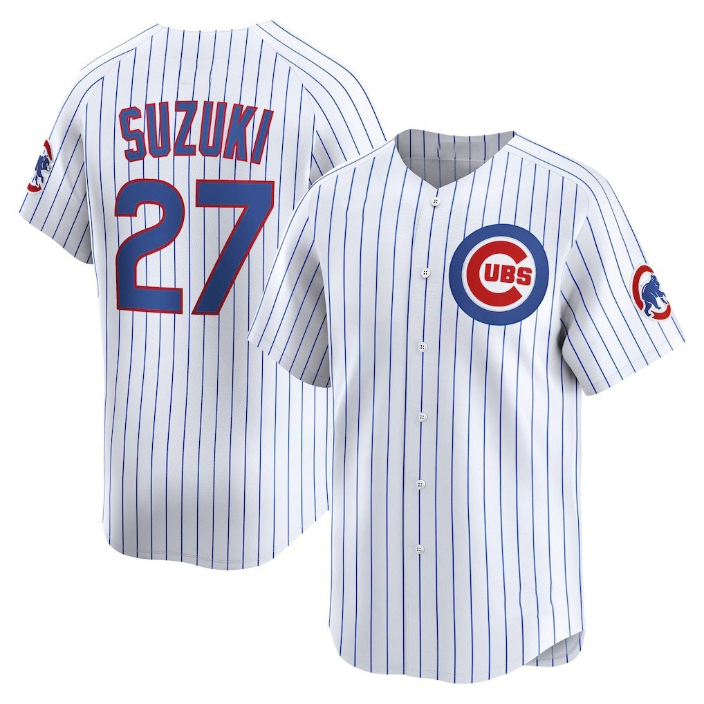 Chicago Cubs #27 Seiya Suzuki White CONTON Home Limited Player Jersey