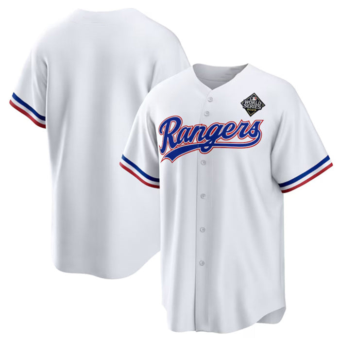 Texas Rangers Blank White CONTON 2023 World Series Stitched Jersey