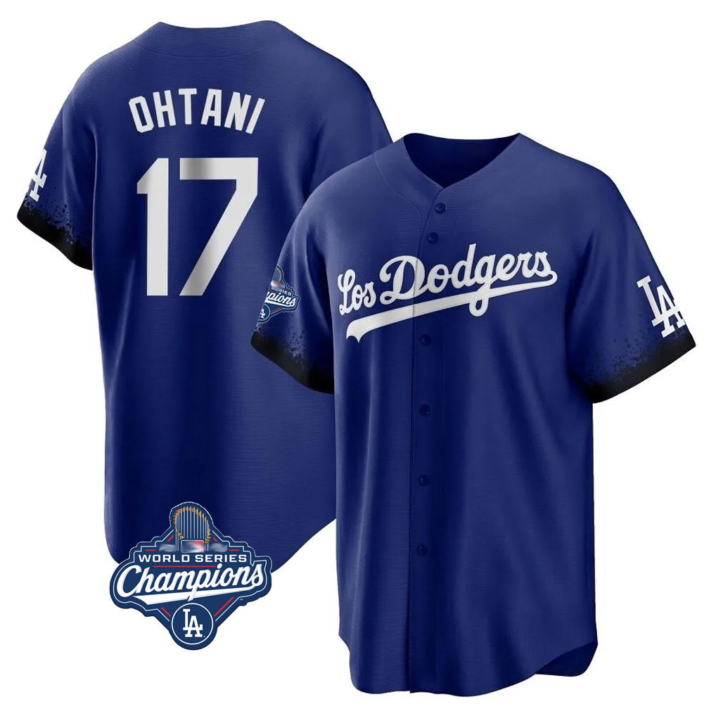 Los Angeles Dodgers #17 Shohei Ohtani Player Royal CONTON World Series Meet City Connect Home Game Stitched Jerseys
