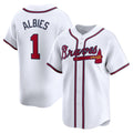 Atlanta Braves #1 Ozzie Albies White CONTON Home Limited Player Jersey