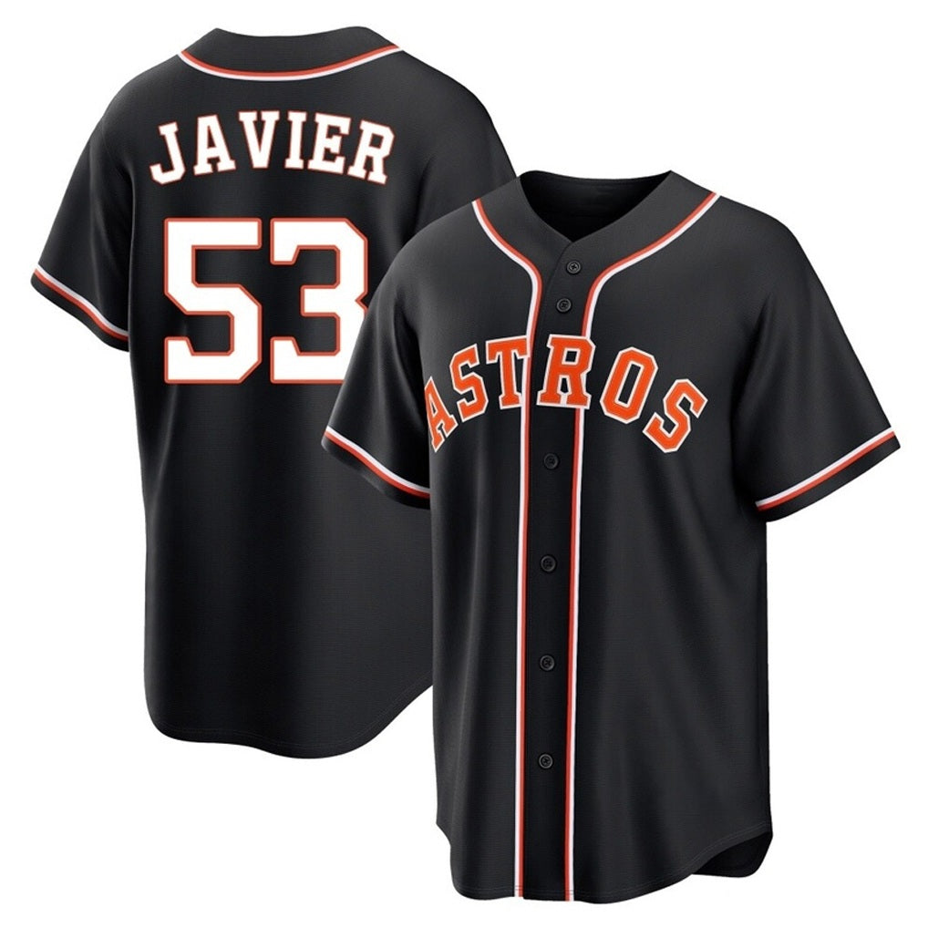 Houston Astros #53 Cristian Javier Player Black CONTON Fashion Out Home Game Stitched Jerseys