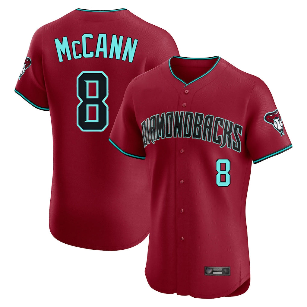 Arizona Diamondbacks #8 James McCann Player Red CONTON Limited Elite Home Game Stitched Jerseys