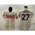 Los Angeles Angels #27 Mike Trout Number Cream CONTON 2022 City Connect Cool Base Stitched Jersey