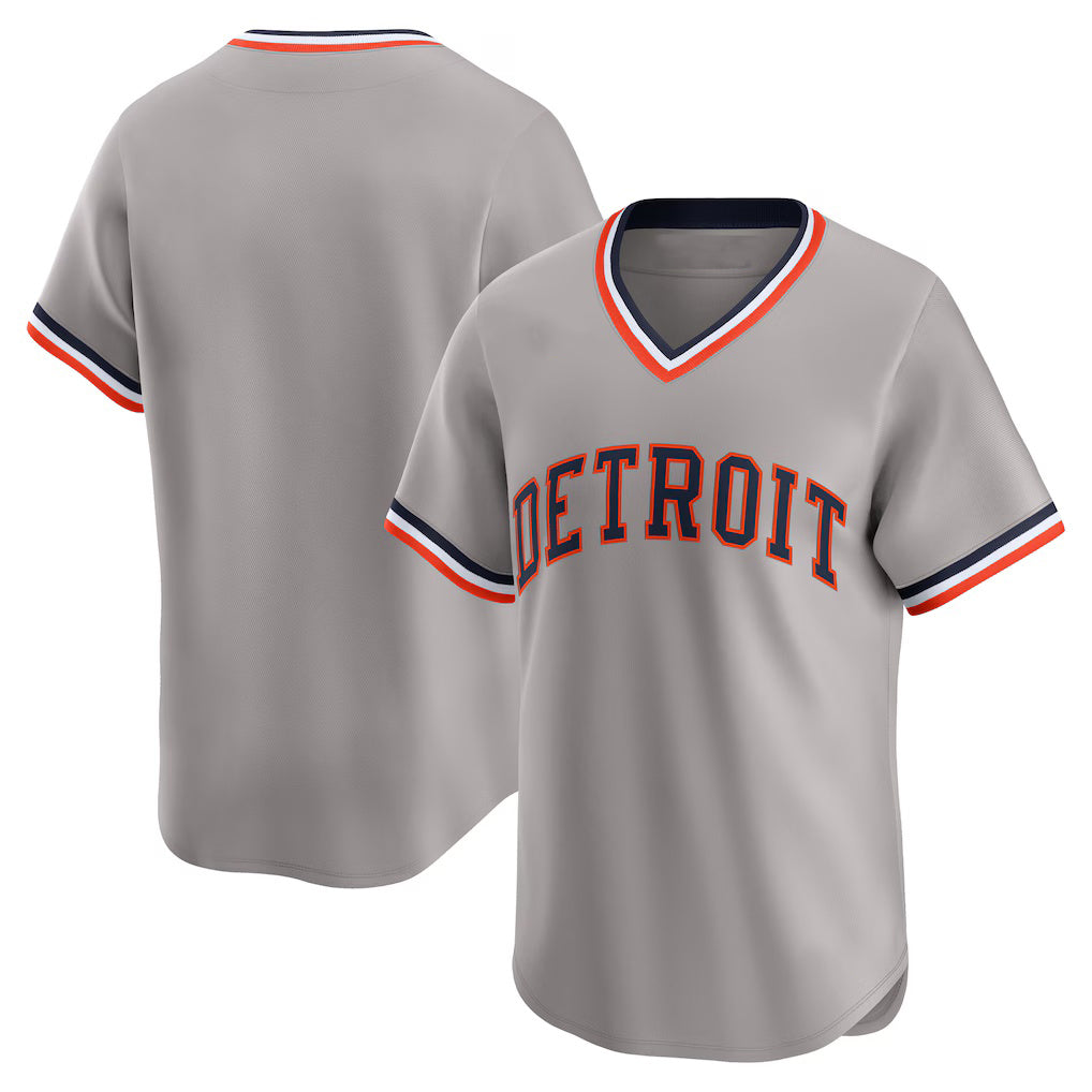 Detroit Tigers Gray CONTON Throwback Cooperstown Collection Limited Jersey