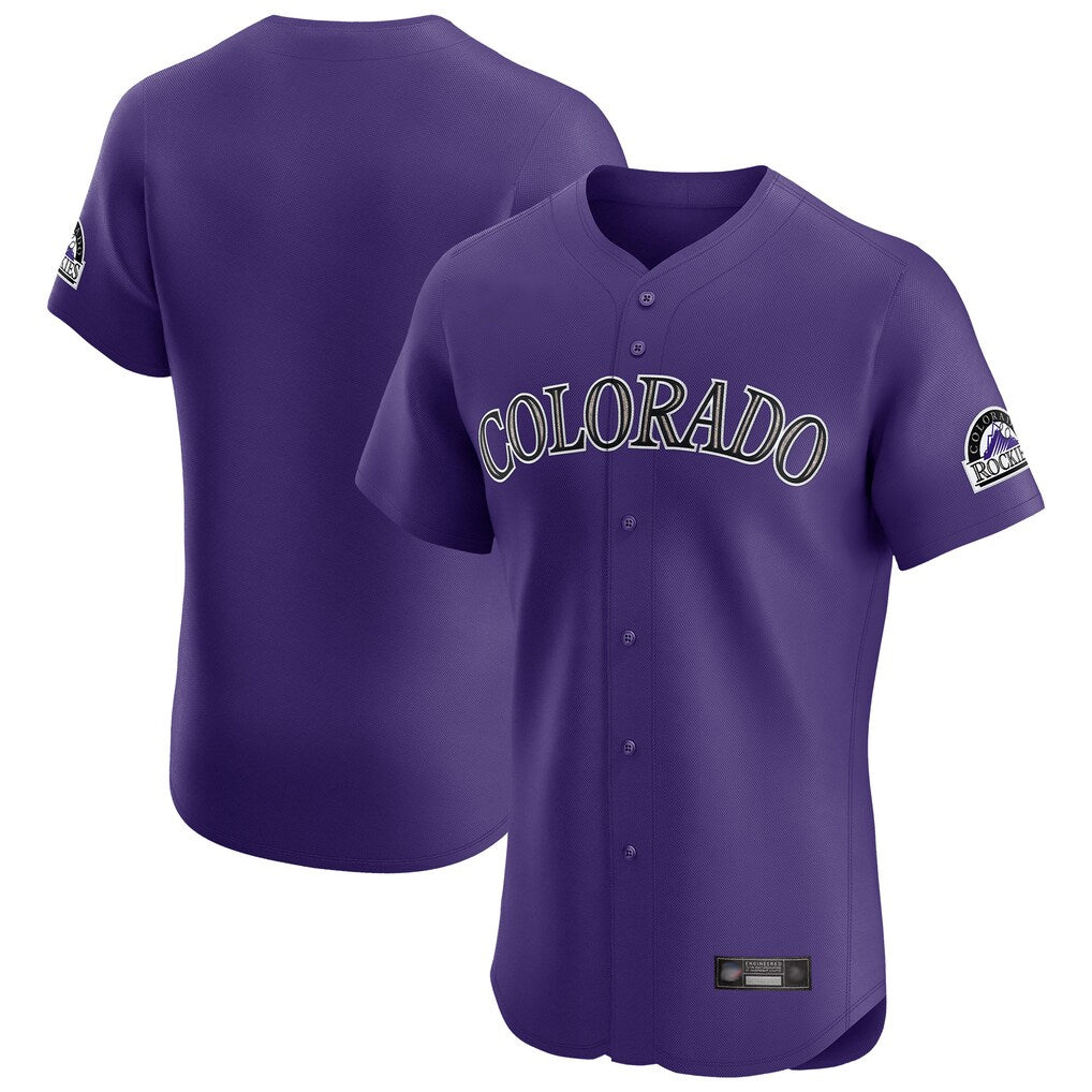 Colorado Rockies Blank Player Purple CONTON Limited Elite Home Stitched Jerseys