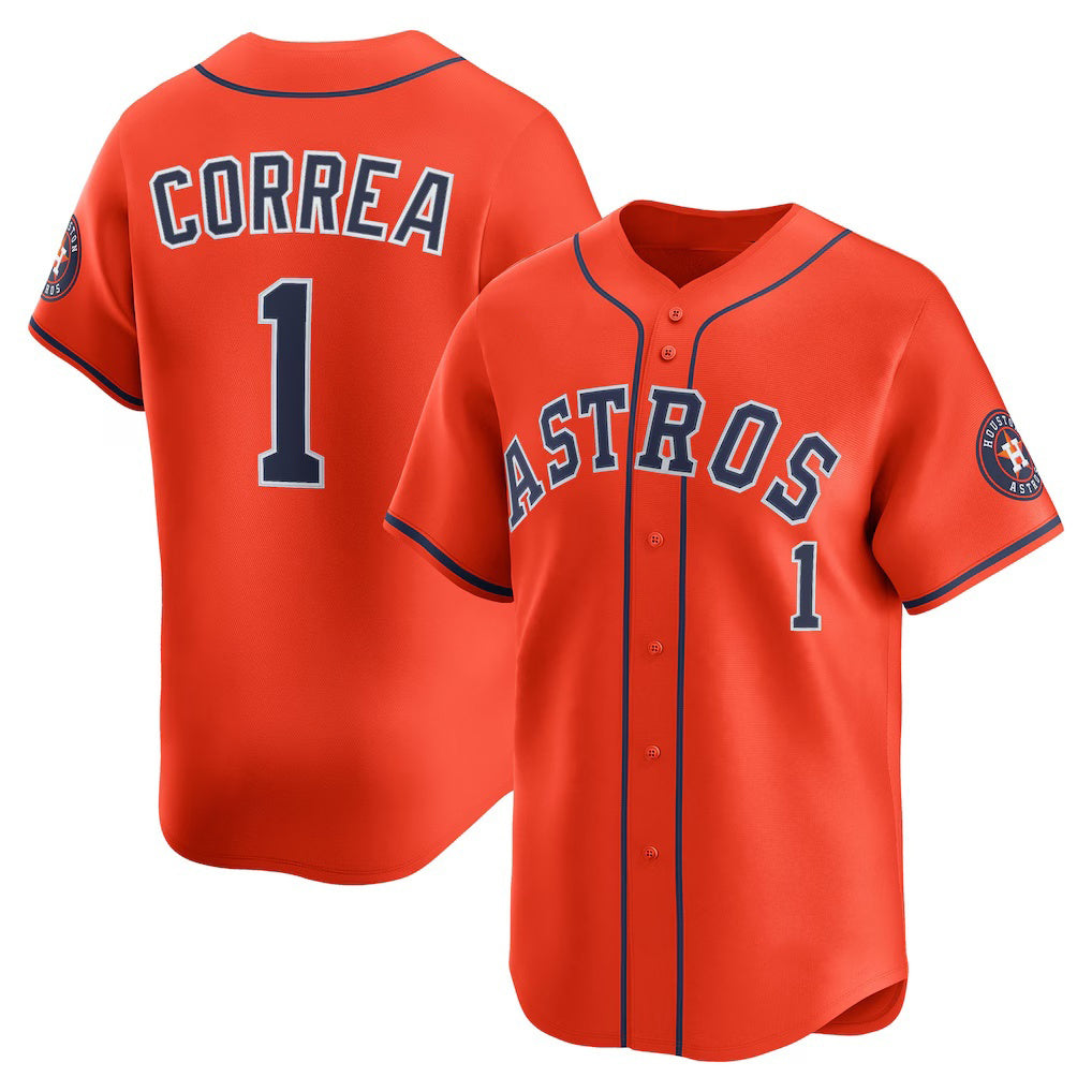 Houston Astros #1 Carlos Correa Orange CONTON Alternate Limited Player Jersey