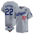 Los Angeles Dodgers #22 Clayton Kershaw Player Gray CONTON World Series Limited Home Stitched Jerseys