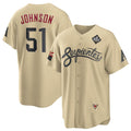 Arizona Diamondbacks #51 Randy Johnson Gold CONTON 2023 World Series City Connect Cool Base Stitched Jersey