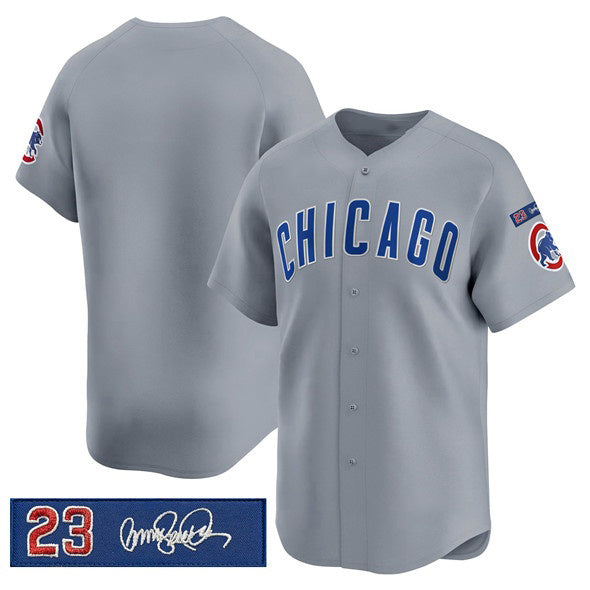 Chicago Cubs Blank Gray CONTON 'Ryne Sandberg Tribute' Vapor Limited V3 Stitched Jersey