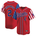 Baltimore Orioles #2 Gunnar Henderson Player Red CONTON Independence Day Vapor Premier Limited Home Game Stitched Jerseys