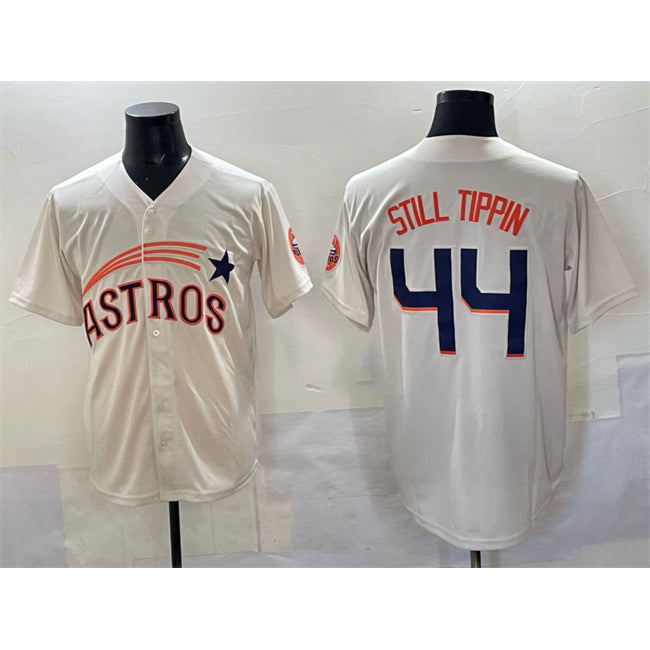 Houston Astros #44 Still Tippin Cream CONTON Throwback Cooperstown Collection Limited Stitched Jersey