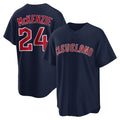 Cleveland Guardians #24 Triston McKenzie Player Navy CONTON Game Home Stitched Jerseys