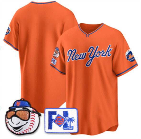 New York Mets Blank Orange CONTON 2025 Spring Training Stitched Jersey
