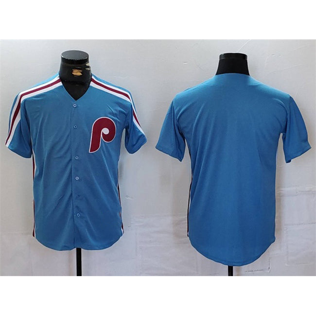 Philadelphia Phillies Blank Blue CONTON Cool Base Stitched Jersey