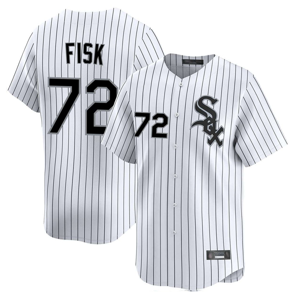 Chicago White Sox #72 Carlton Fisk Player White CONTON Stripe Limited Home Stitched Jerseys