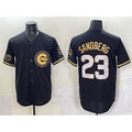 Chicago Cubs #23 Ryne Sandberg Black CONTON Gold 'Ryne Sandberg Tribute' Vapor Limited V2 Stitched Jersey