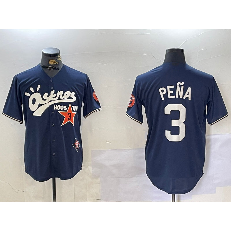 Houston Astros #3 Jeremy Pena Black CONTON Cactus Jack Vapor Premier Stitched Jersey