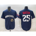 Minnesota Twins #25 Byron Buxton Number 2023 Navy Blue CONTON Cool Base Stitched Jerseys