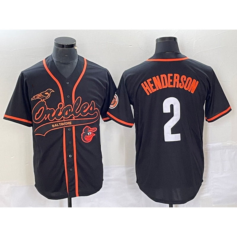 Baltimore Orioles #2 Gunnar Henderson Black CONTON With Patch Cool Base Stitched Jersey