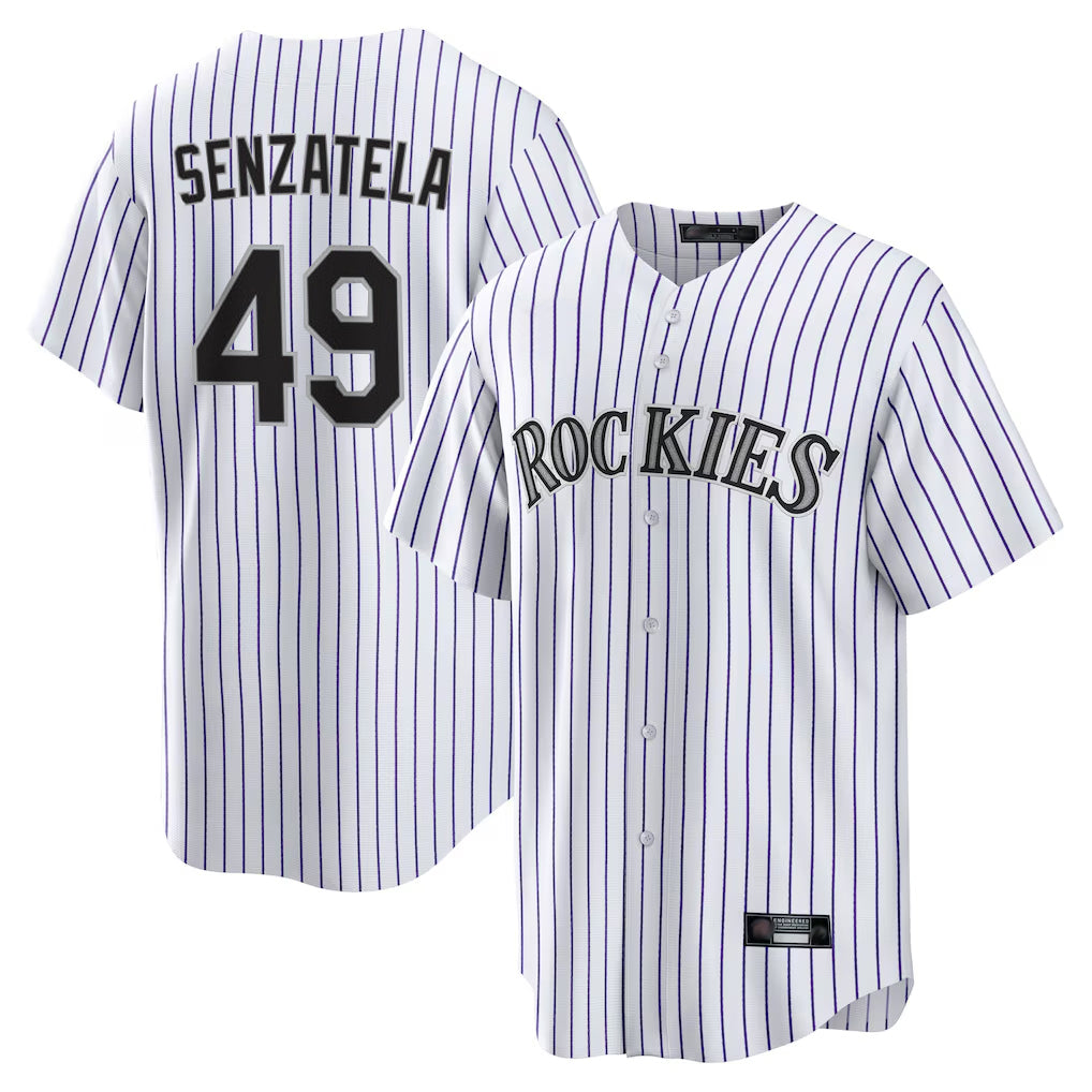 Colorado Rockies #49 Antonio Senzatela Player White CONTON Game Home Stitched Jerseys