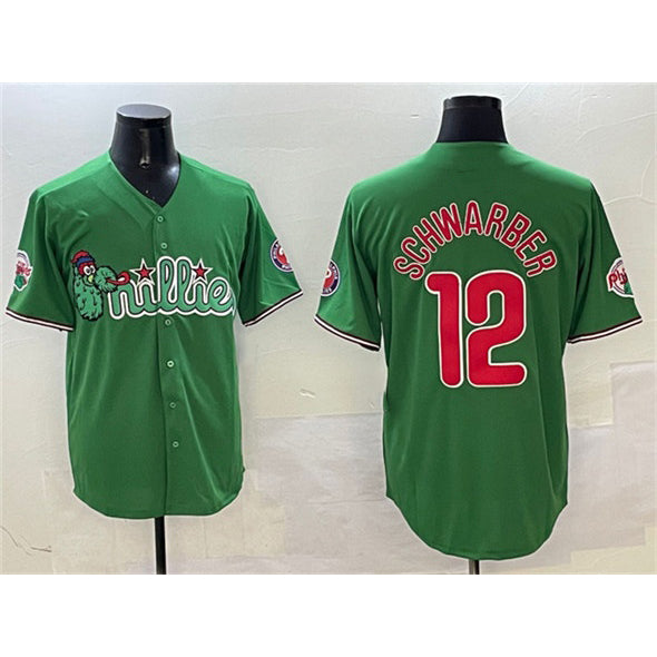 Philadelphia Phillies #12 Kyle Schwarber Green CONTON Phanatic Limited Stitched Jersey
