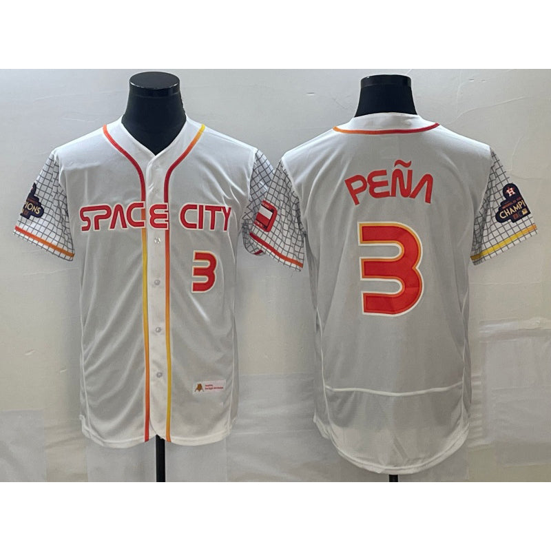 Houston Astros #3 Jeremy Pena Number White CONTON 2023 City Connect Flex Base Stitched Jersey 3