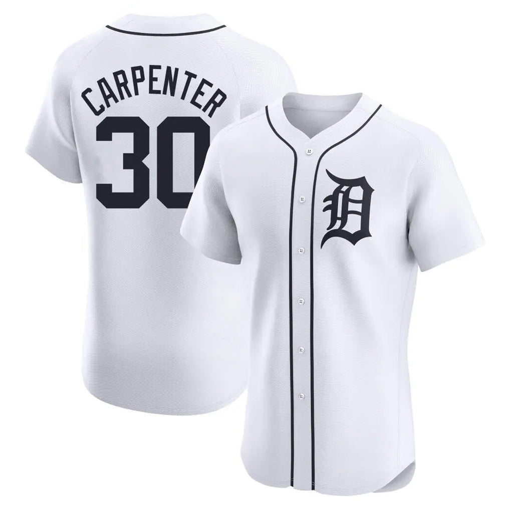 Detroit Tigers #30 Kerry Carpenter Player White CONTON Limited Elite Home Stitched Jerseys