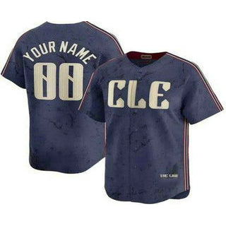 Custom Cleveland Guardians Navy CONTON City Connect Limited Jersey