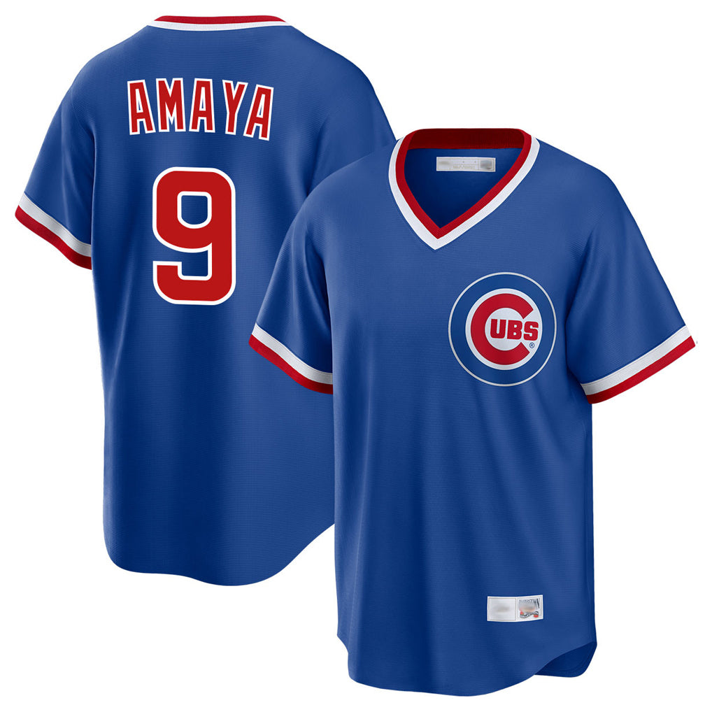 Chicago Cubs #9 Miguel Amaya Player Royal CONTON T-shirt Cooperstown Collection Limited Stitched Jerseys
