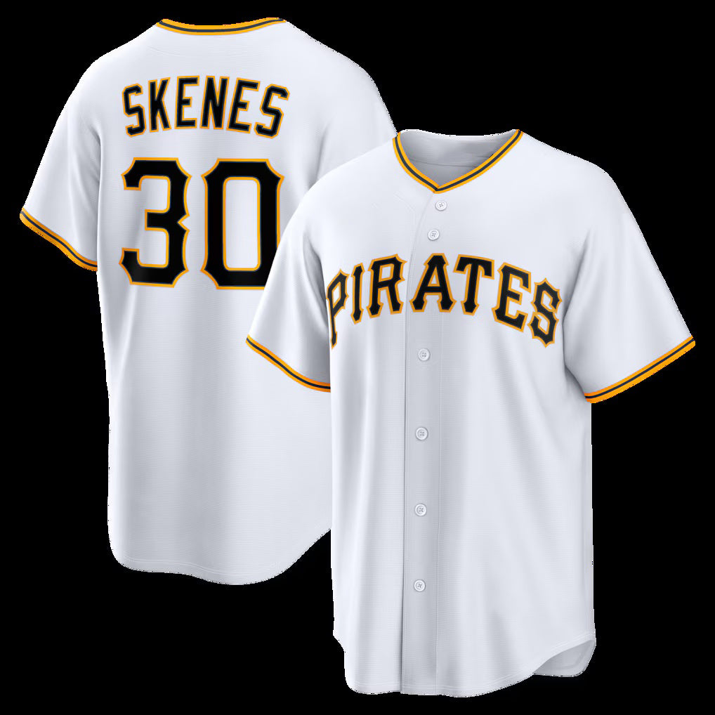 Pittsburgh Pirates #30 Paul Skenes White CONTON Home Replica Jersey