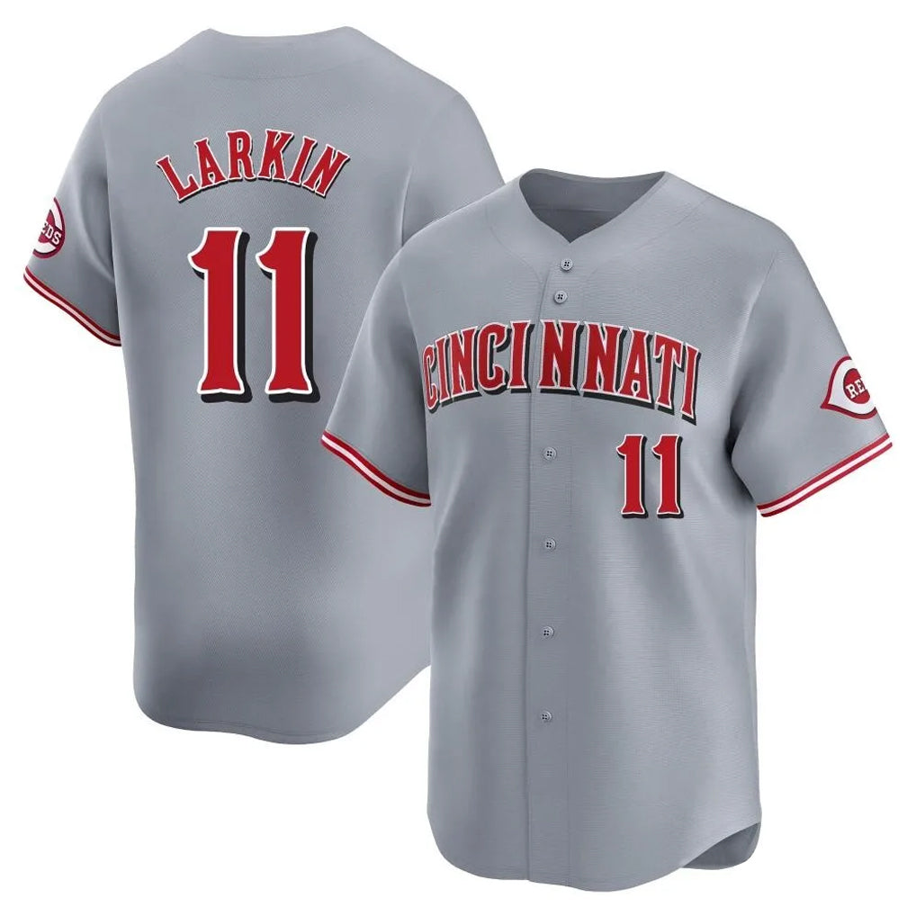 Cincinnati Reds #11 Barry Larkin Player Gray CONTON Home Limited Stitched Jerseys