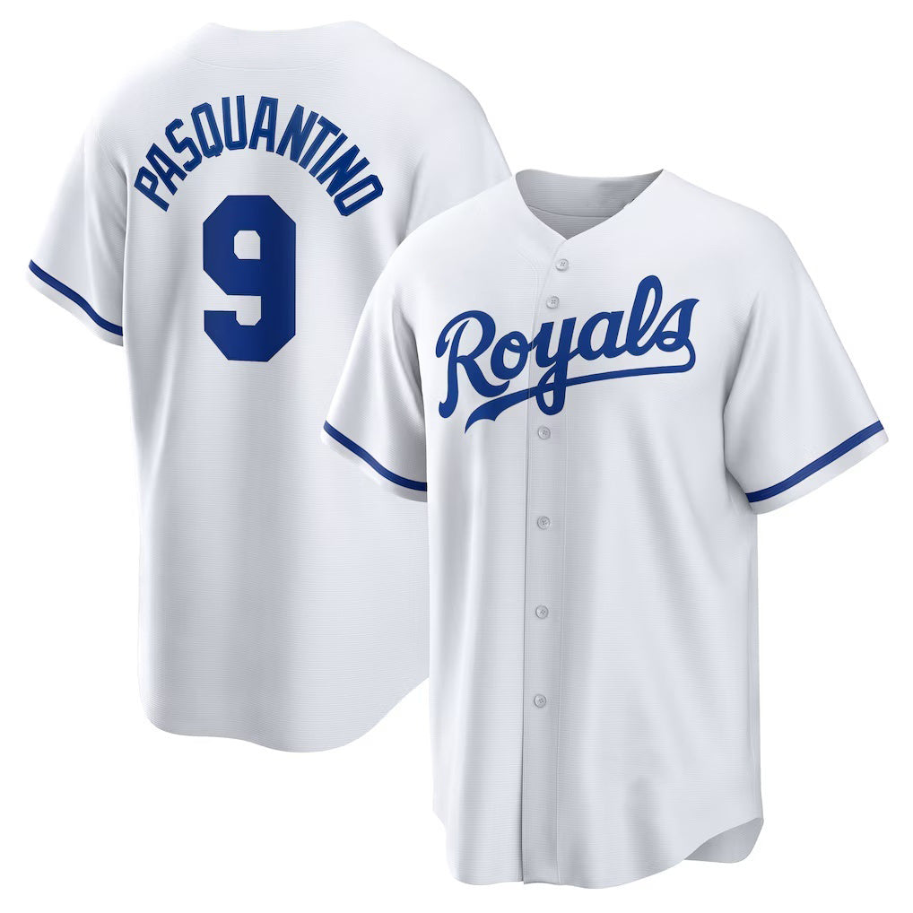 Kansas City Royals #9 Vinnie Pasquantino White CONTON Home Replica Jersey