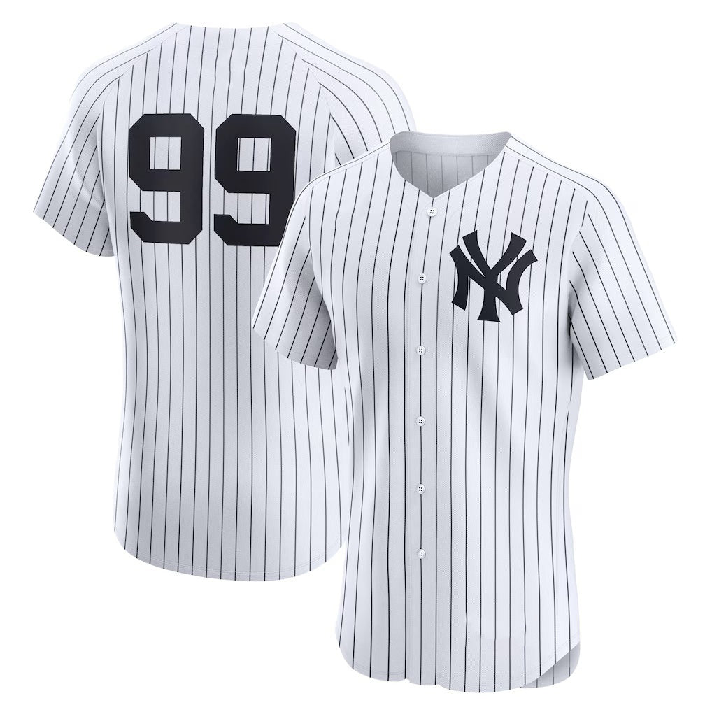 New York Yankees #99 Aaron Judge White CONTON Home Elite Player Jersey