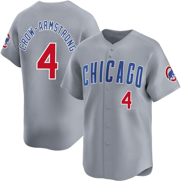 Chicago Cubs #4 Pete Crow-Armstrong Gray CONTON Limited Stitched Jersey