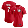 Cincinnati Reds #7 Spencer Steer Player Red CONTON Limited Elite Home Game Stitched Jerseys