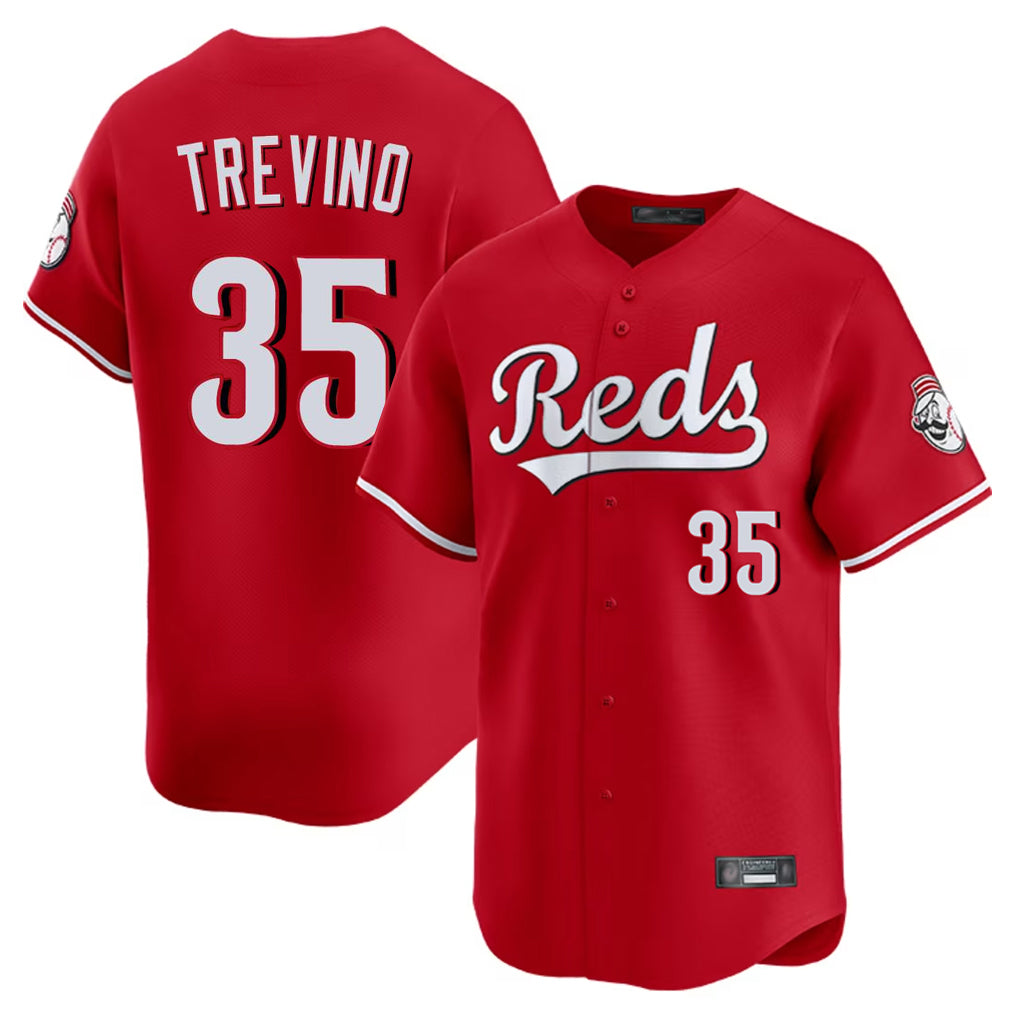 Cincinnati Reds #35 Jose Trevino Player Red CONTON Home Limited Stitched Jerseys