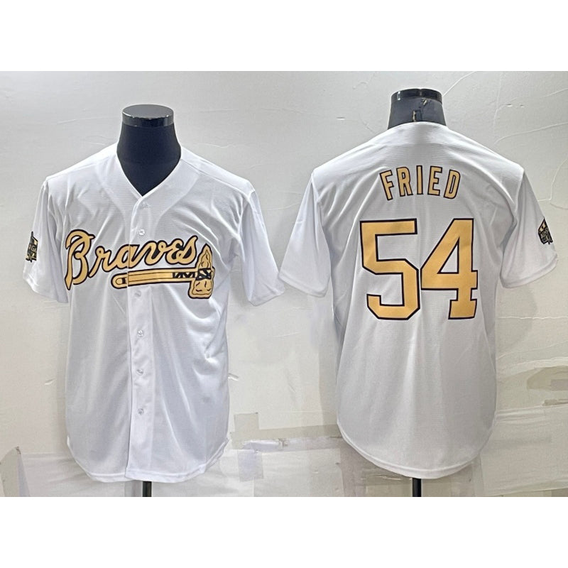 Atlanta Braves #54 Max Fried White CONTON 2022 All Star Stitched Cool Base Jersey