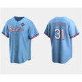 Texas Rangers #31 Max Scherzer Blue CONTON 2023 World Series Stitched Jersey