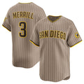 San Diego Padres #3 Jackson Merrill Tan CONTON 2024 Alternate Limited Stitched Jersey