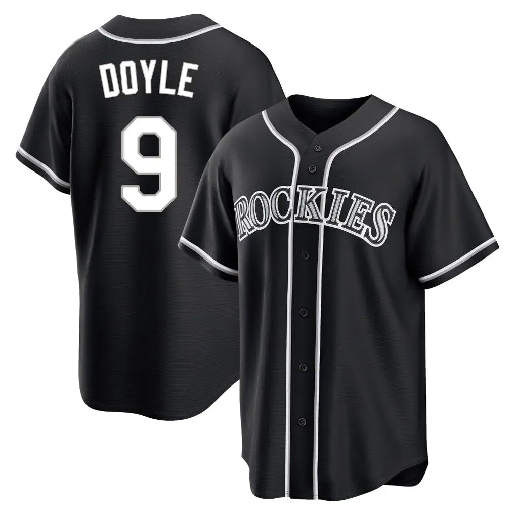 Colorado Rockies #9 Brenton Doyle Player Black CONTON Fashion Out Home Game Stitched Jerseys