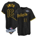 Los Angeles Dodgers #16 Will Smith Player Black CONTON World Series Snake Skin City Game Home Stitched Jerseys