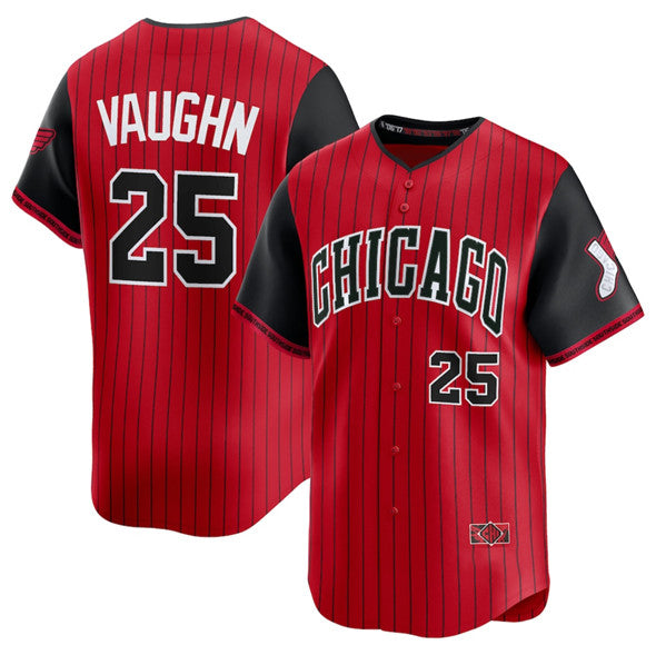 Chicago White Sox #25 Andrew Vaughn Red Black CONTON 2025 City Connect Limited Stitched Jersey