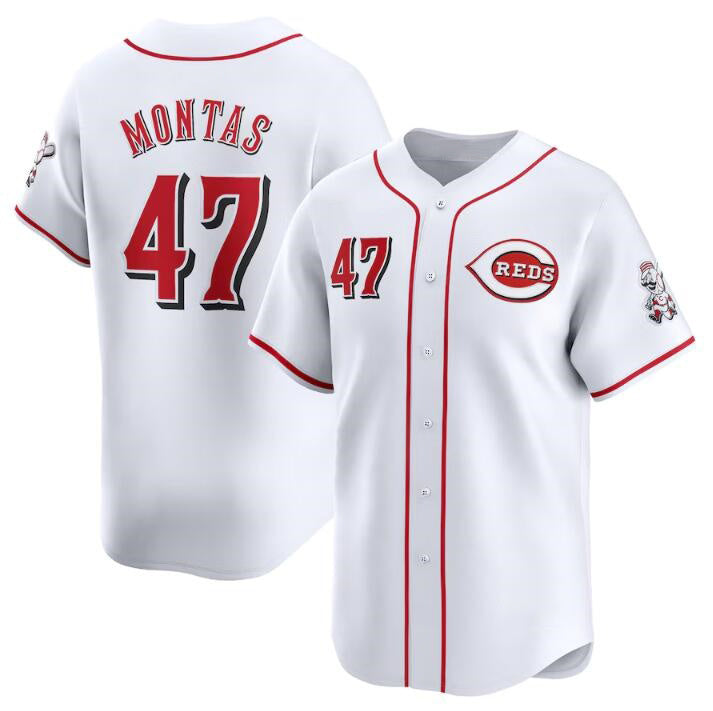 Cincinnati Reds #47 Frankie Montas White CONTON Home Limited Stitched Jersey