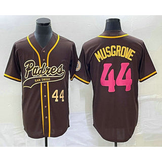 San Diego Padres #44 Joe Musgrove Number Brown CONTON NEW 2023 City Connect Cool Base Stitched Jersey
